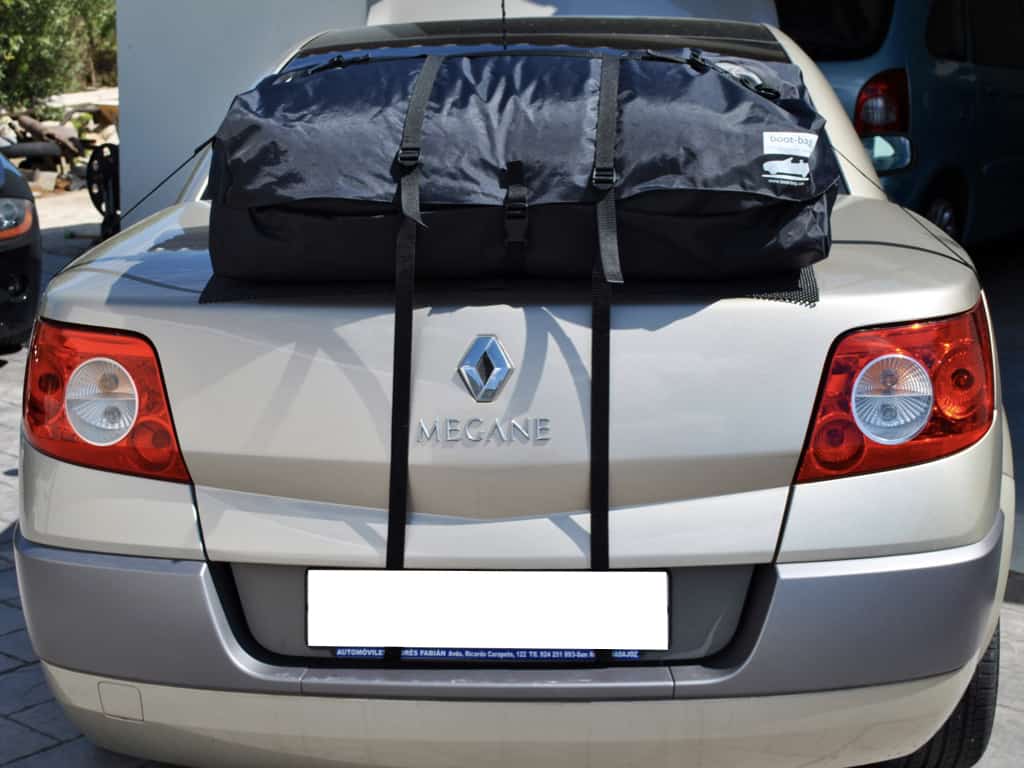 vw eos with a boot-bag luggage rack fitted in the sunshine