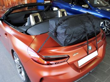 bmw z4 g29 in matt bronze with a bootbag vacation luggage rack fitted