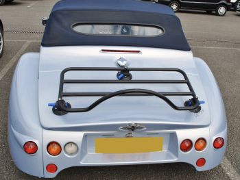 silver morgan Aero 8 with a revo-rack luggage rack fitted