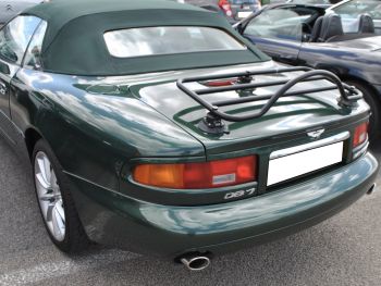 Green Aston Martin DB7 volante cabriolet with a revo-rack black luggage rack fitted