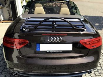 black audi a5 with a revo-rack luggage rack fitted photographed from behind