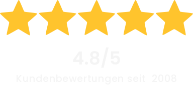 4,8 von 5 - Kundenbewertungen seit 2008