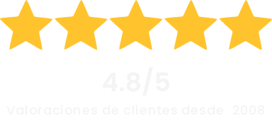 4,8/5 - valoraciones de clientes desde 2008