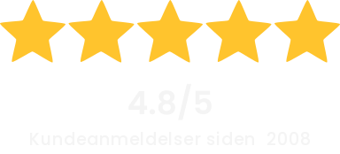 4,8/5 - kundeanmeldelser siden 2008