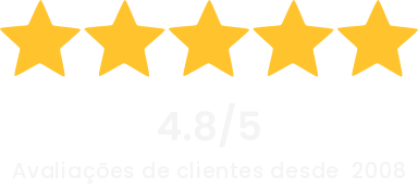 4,8/5 - avaliações de clientes desde 2008